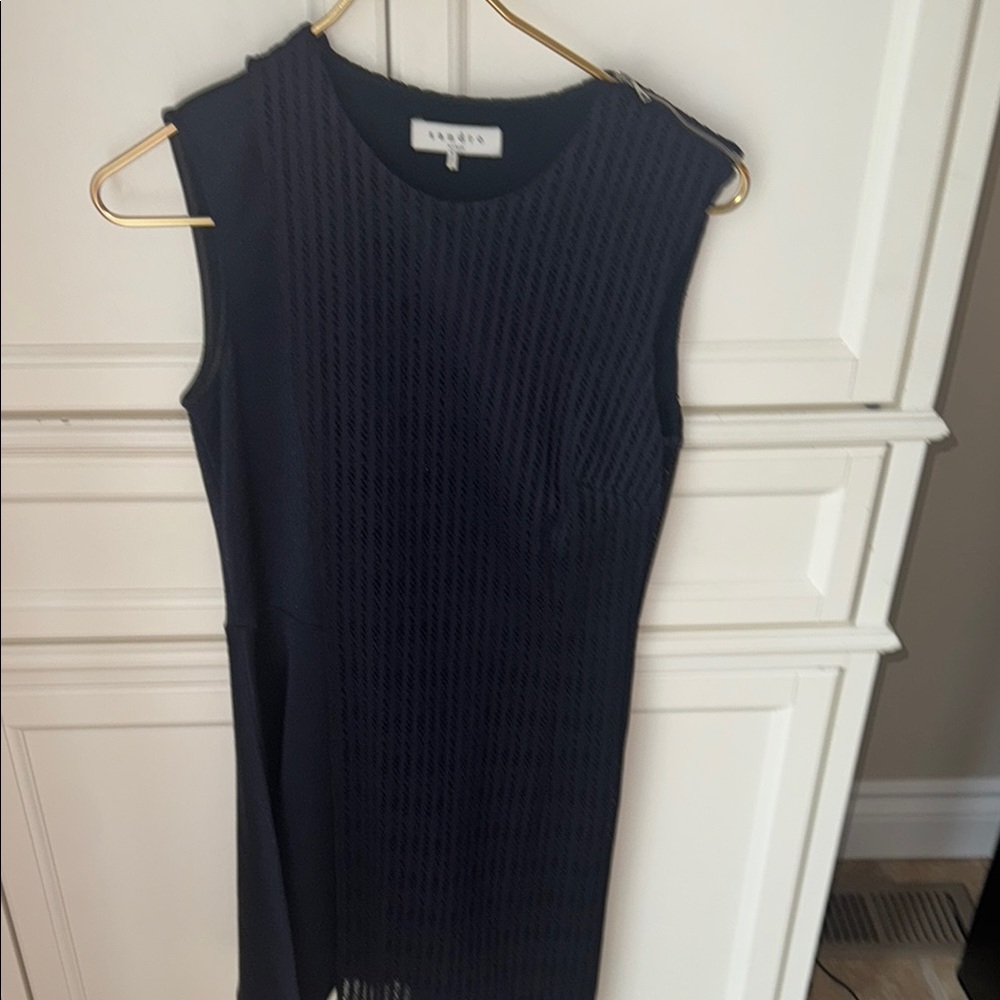 Sandro Navy Sleeveless Mini Dress